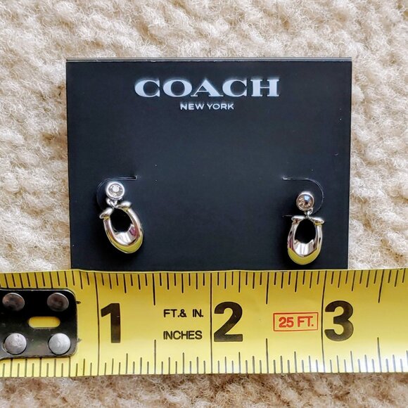 Coach of New York Signature "C" Crystal Dangle Drop Earrings - NEW! - Picture 2 of 4